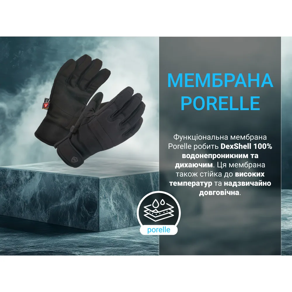 Водонепроникні рукавички Dexshell Thermolite L Чорні