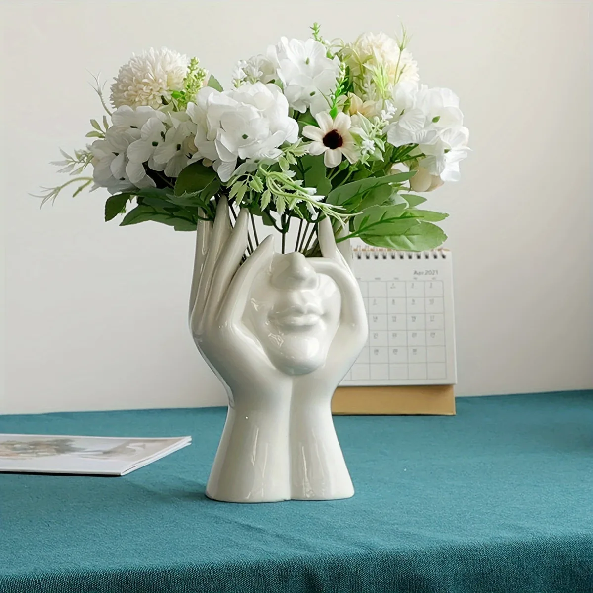 Ваза-органайзер Art Body пластик 17х11 см біла для квітів, косметики, канцелярії.