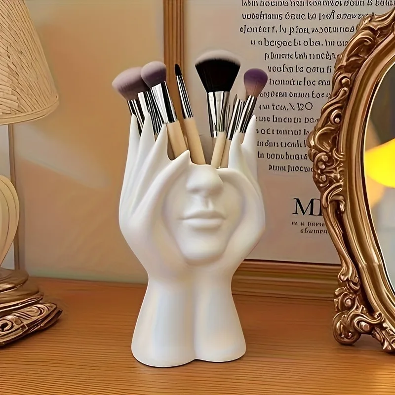 Ваза-органайзер Art Body пластик 17х11 см біла для квітів, косметики, канцелярії.