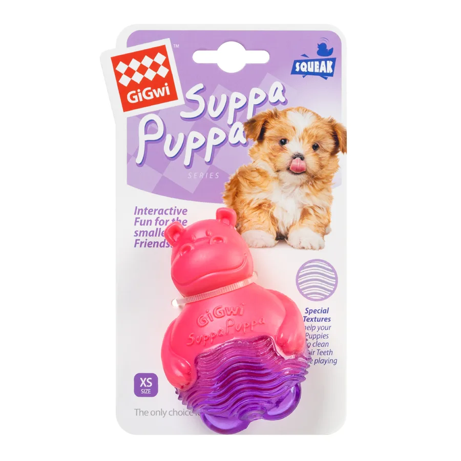 Іграшка для собак GiGwi Suppa Puppa 9 см гума рожевий з пищалкою