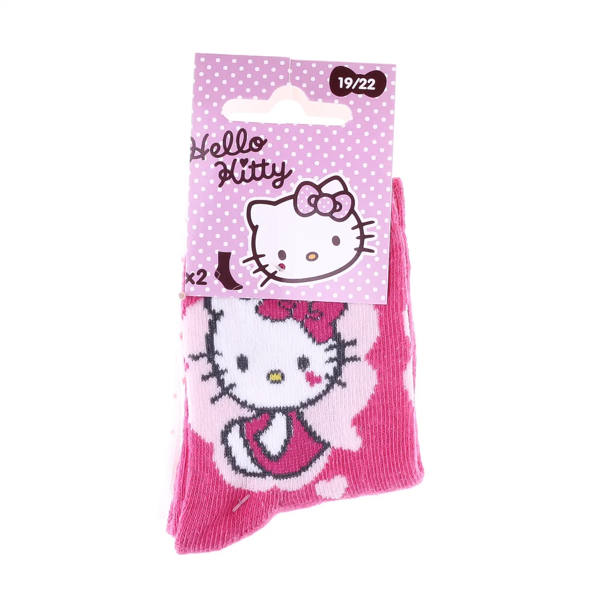 Шкарпетки Hello Kitty бавовна 19-22 білий пурпурний