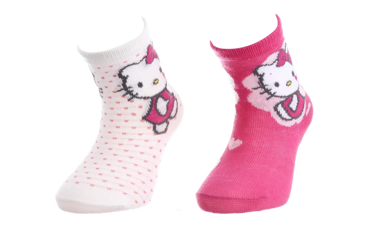 Шкарпетки Hello Kitty бавовна 19-22 білий пурпурний