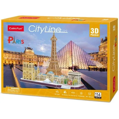 Тривимірна головоломка-конструктор City Line Paris CubicFun 3D пазл для дітей та дорослих.
