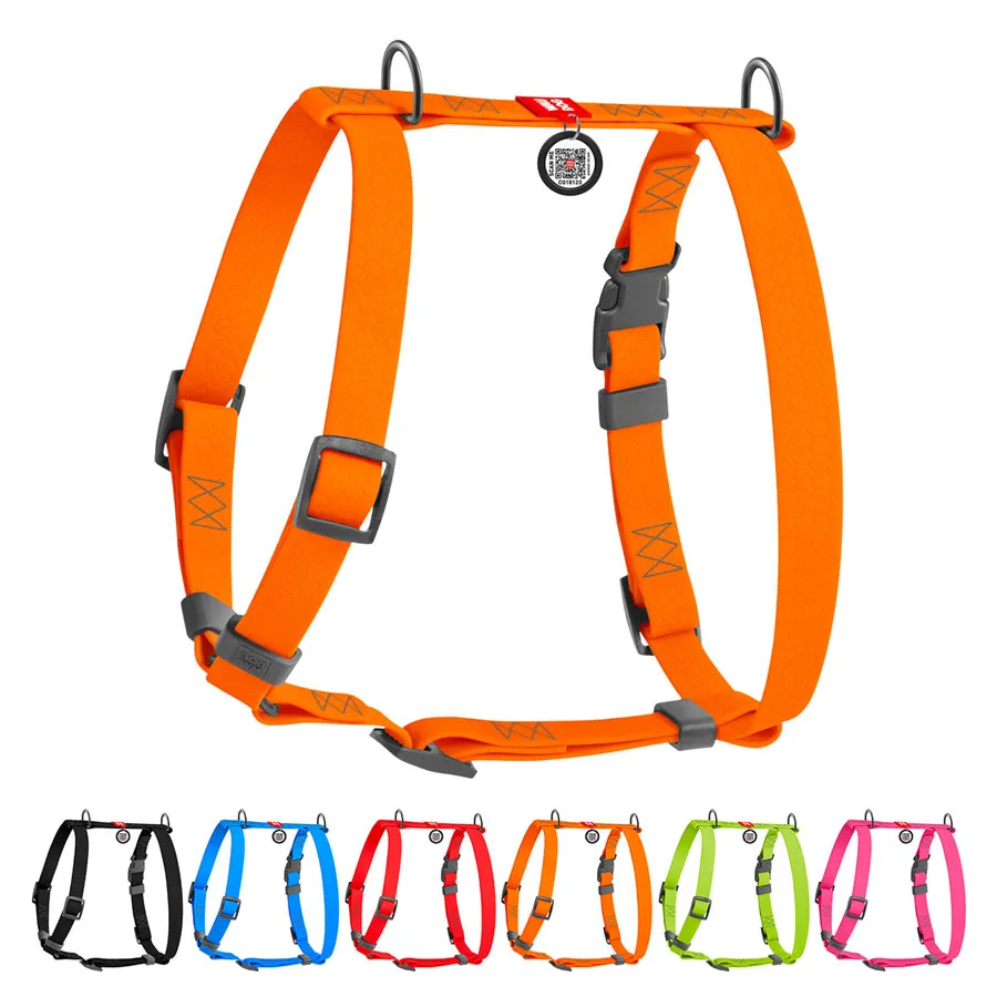 Шлея анатомічна WAUDOG Waterproof Н-подібна 20 мм Collartex М 40-66 см помаранчева