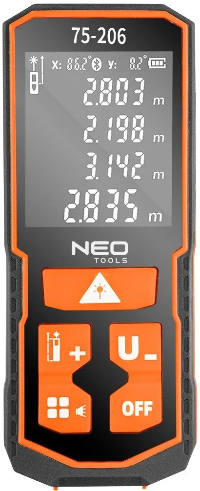 Далекомір лазерний Neo Tools 0,05-100м для вимірювання відстані площі об'єму точність ±2мм