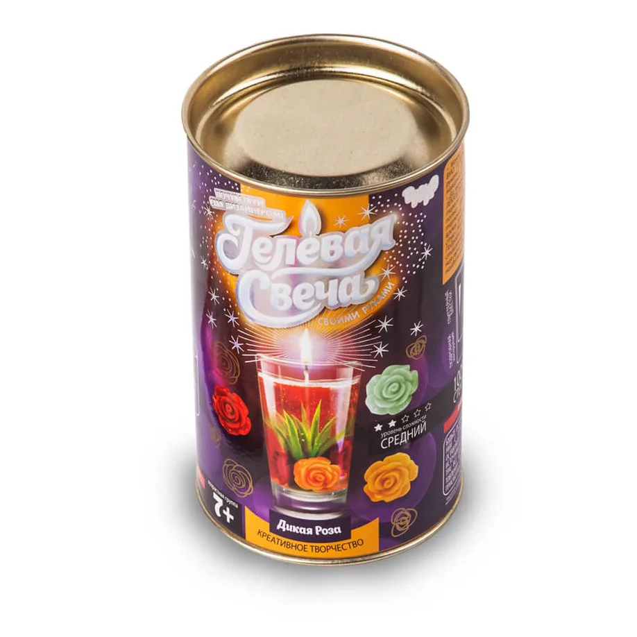 Гелева свічка своїми руками Danko Toys комбінований 13,2х8х8 см Дикая роза
