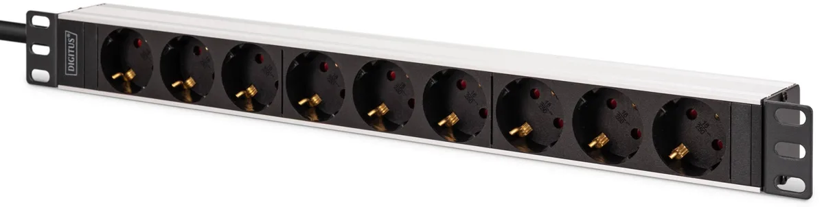 Устройство распределения электроэнергии DIGITUS 1U, 9xSchuko, 16A, 250V, вилка C20.