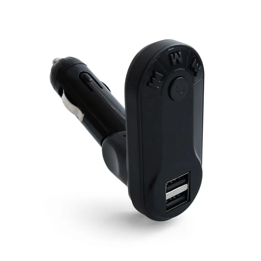FM-трансмітер Bluetooth пластик чорний 4 порти 2 USB 2,1А