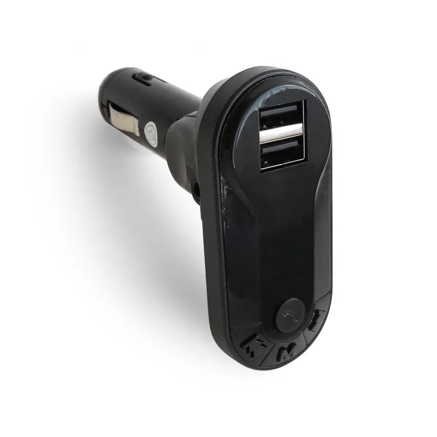 FM-трансмітер Bluetooth пластик чорний 4 порти 2 USB 2,1А
