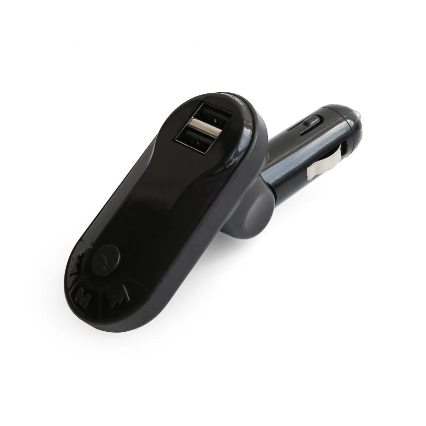 FM-трансмітер Bluetooth пластик чорний 4 порти 2 USB 2,1А