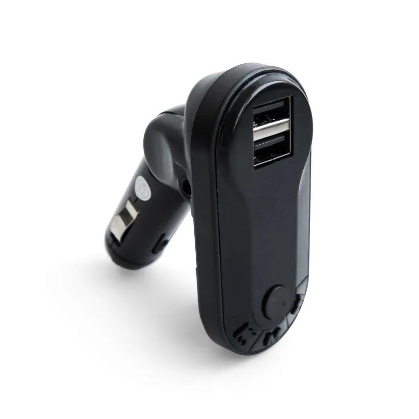 FM-трансмітер Bluetooth пластик чорний 4 порти 2 USB 2,1А