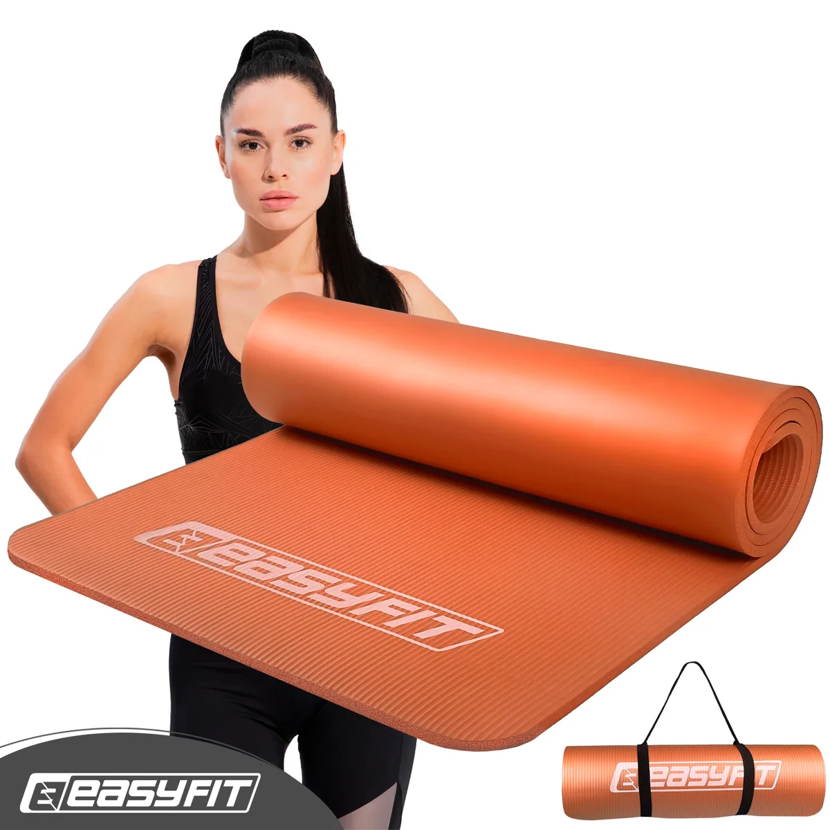 Коврик для фітнесу EasyFit NBR 10 мм Оранжевий