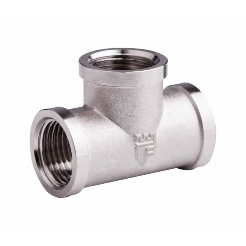 Тройник латунный 3/4" ВВ равнопроходной 90° никелированный Thermo Alliance Forte