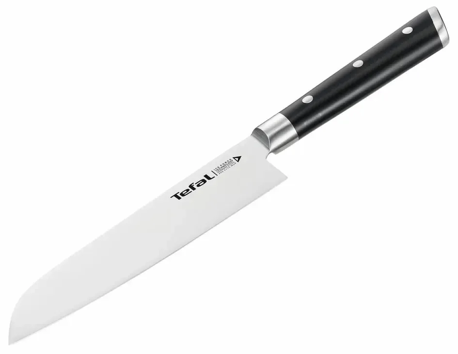 Набір кухонних ножів Tefal Ice Force, 2 предмети, з нержавіючої сталі, пластикові рукоятки, чорного кольору.