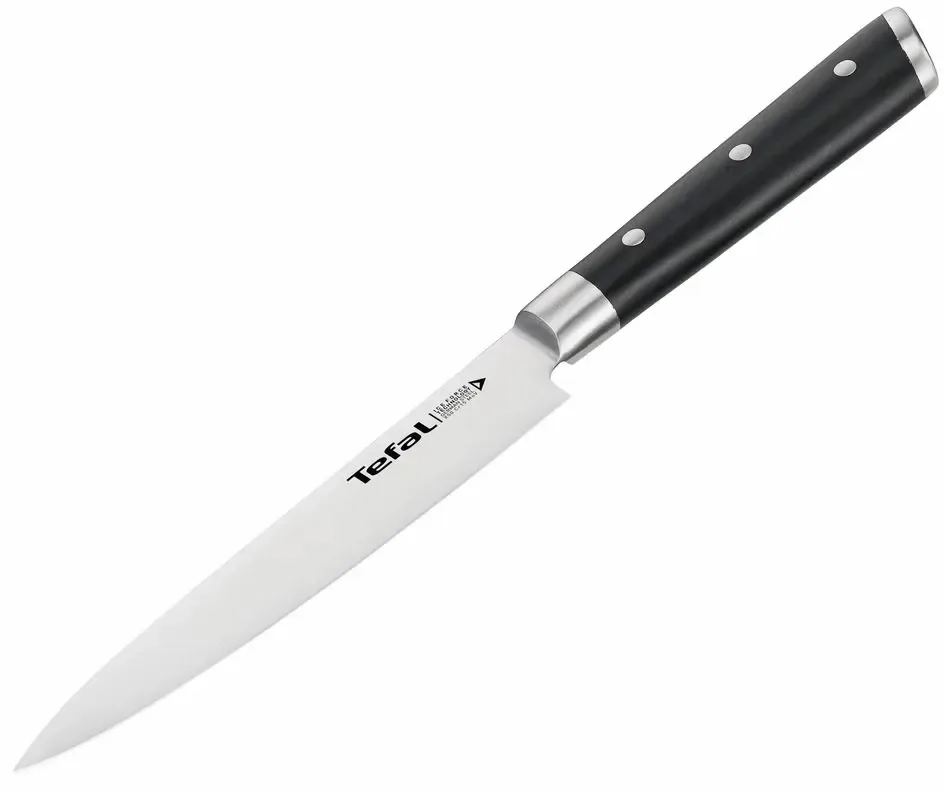Набір кухонних ножів Tefal Ice Force, 2 предмети, з нержавіючої сталі, пластикові рукоятки, чорного кольору.