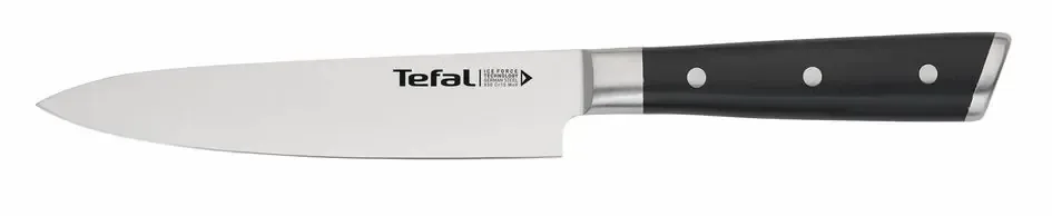 Набір кухонних ножів Tefal Ice Force, 2 предмети, з нержавіючої сталі, пластикові рукоятки, чорного кольору.