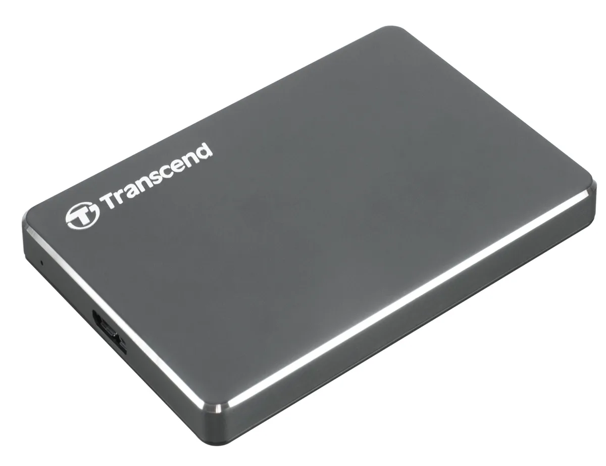 HDD накопичувач Transcend портативний 2TB алюміній 2.5" сірий