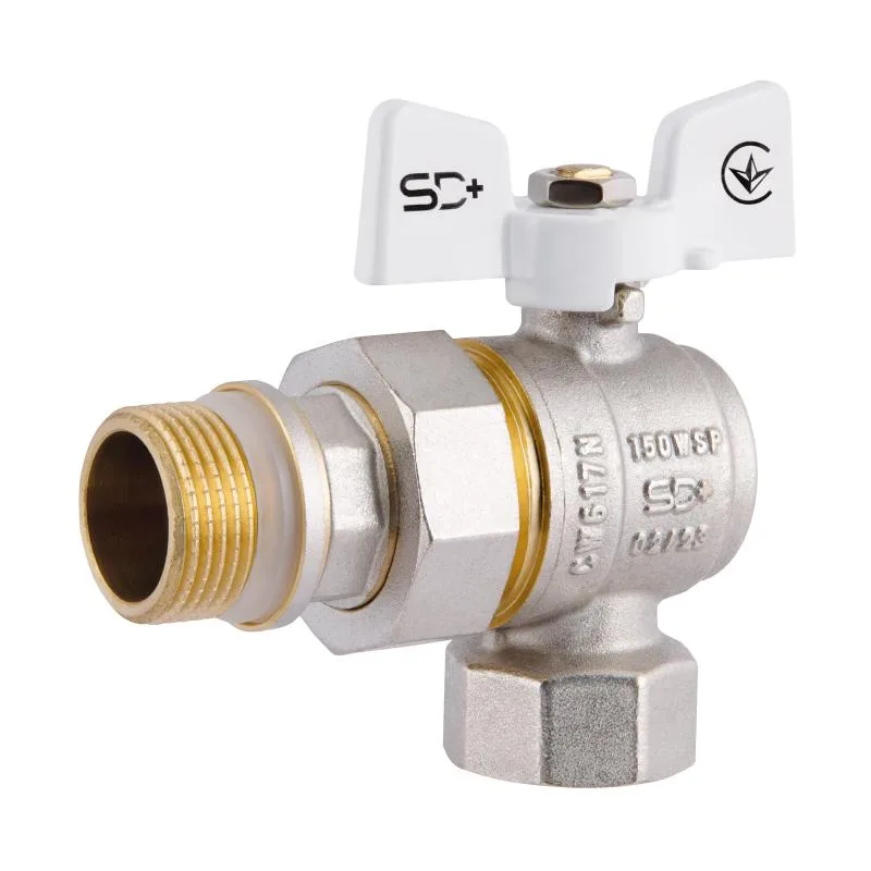 Кран шаровый угловой 3/4" с антипротечкой латунный Thermo Alliance Standart