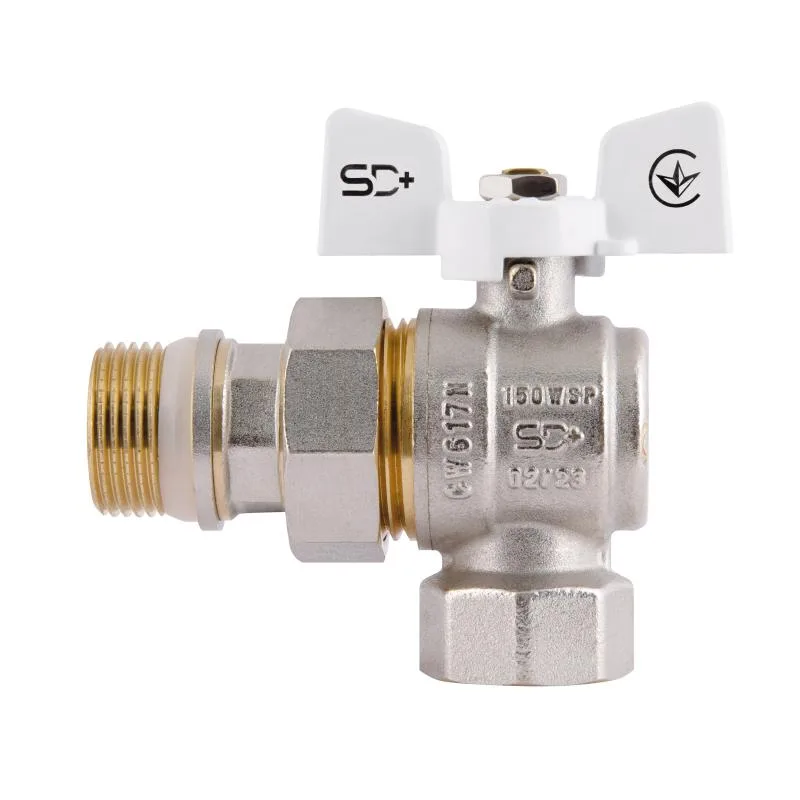 Кран шаровый угловой 3/4" с антипротечкой латунный Thermo Alliance Standart