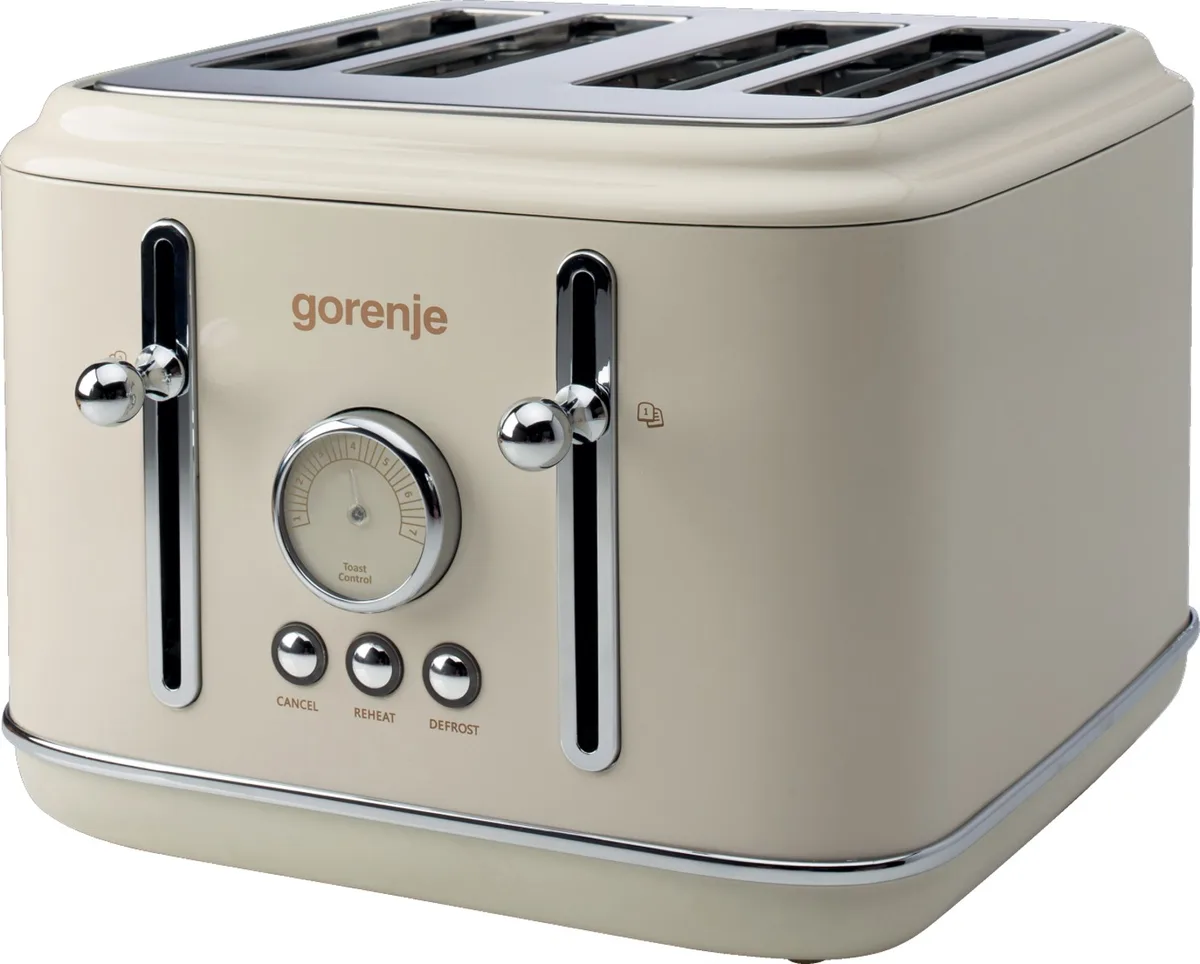 Тостер Gorenje 950 Вт пластик метал бежевий 4 відділення функція розморожування автовідключення