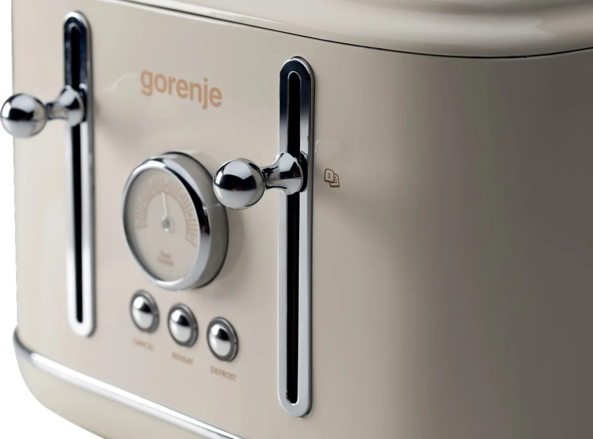 Тостер Gorenje 950 Вт пластик метал бежевий 4 відділення функція розморожування автовідключення