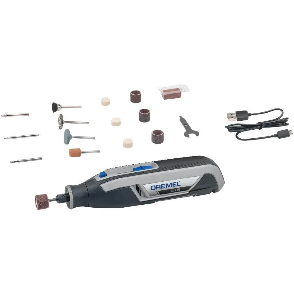 Акумуляторна шліфувально-гравірувальна машина Dremel Lite 7760-15 3.6В з 15 насадками, 8000-25000 об/хв, 1х2А·год.