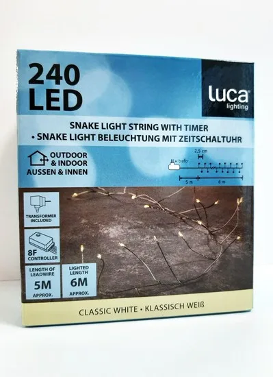 Гірлянда-кластер Luca Lighting срібна струна 11 м теплий білий