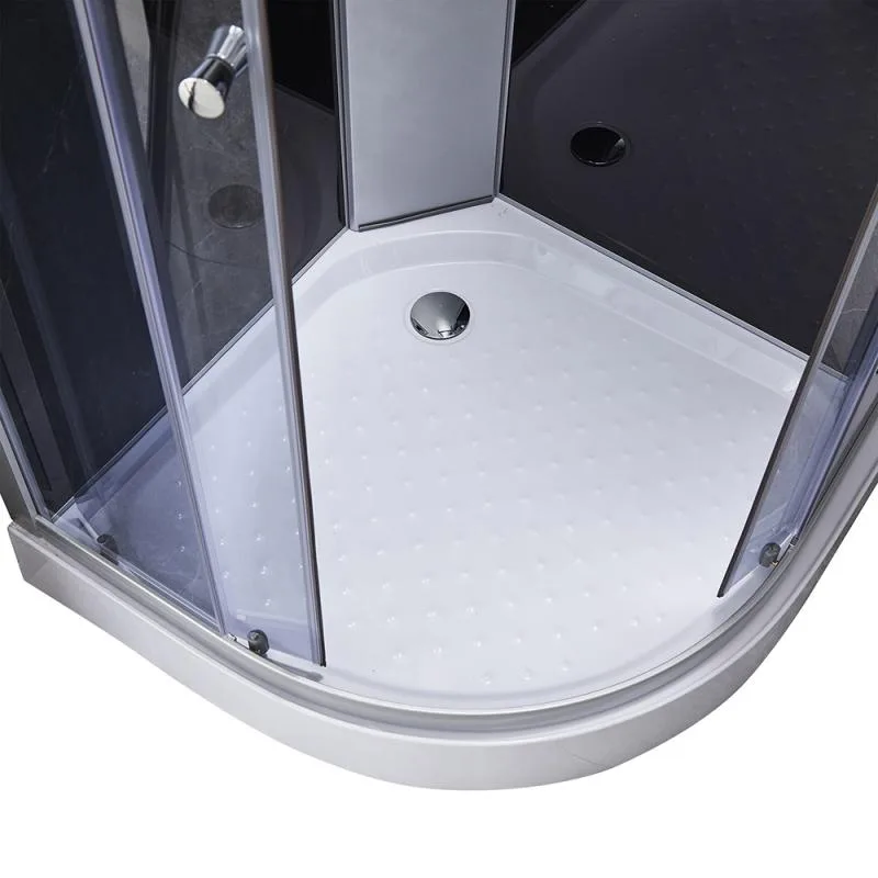 Душовий бокс Lidz Tani SB90x90.SAT.LOW.GR тоноване скло 4 мм 90x90 см чорний