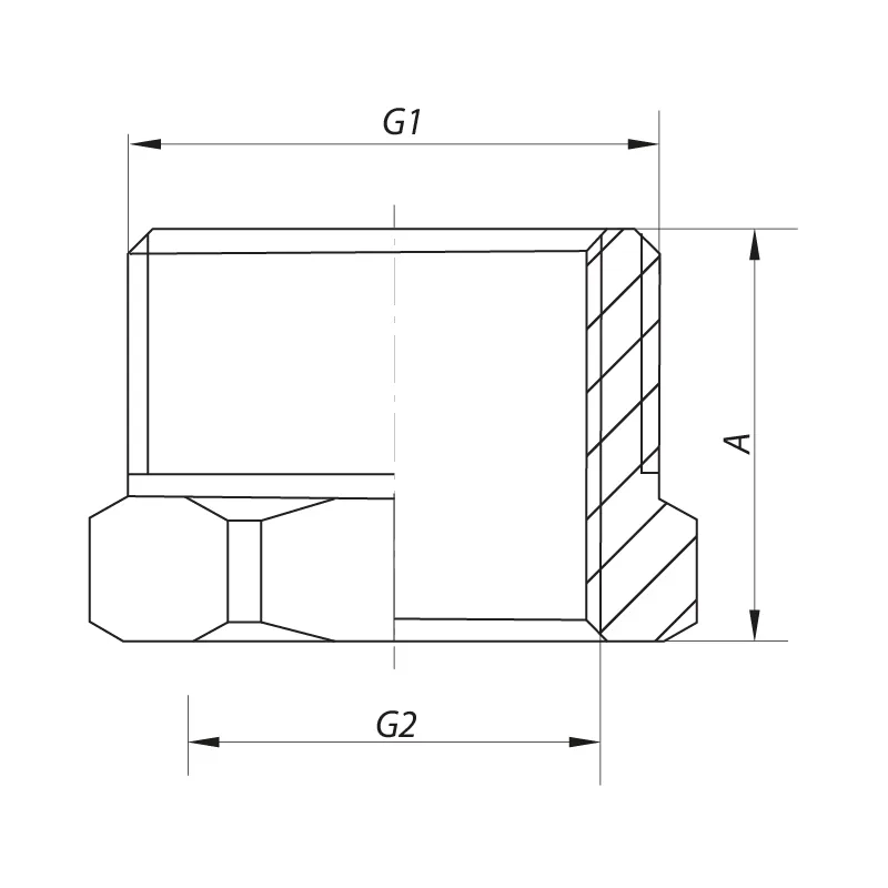 Футорка Koer латунна 3/4"x2" нікельована сталевий