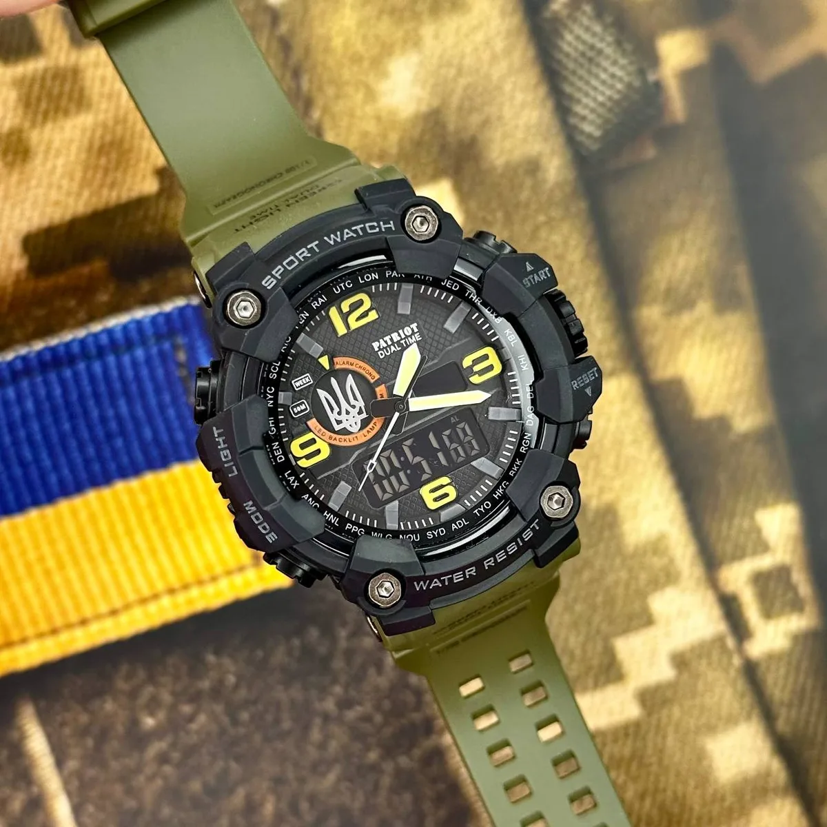 Наручні годинники Patriot 002AGUASI водонепроникні 50 м чорні 56х56 мм