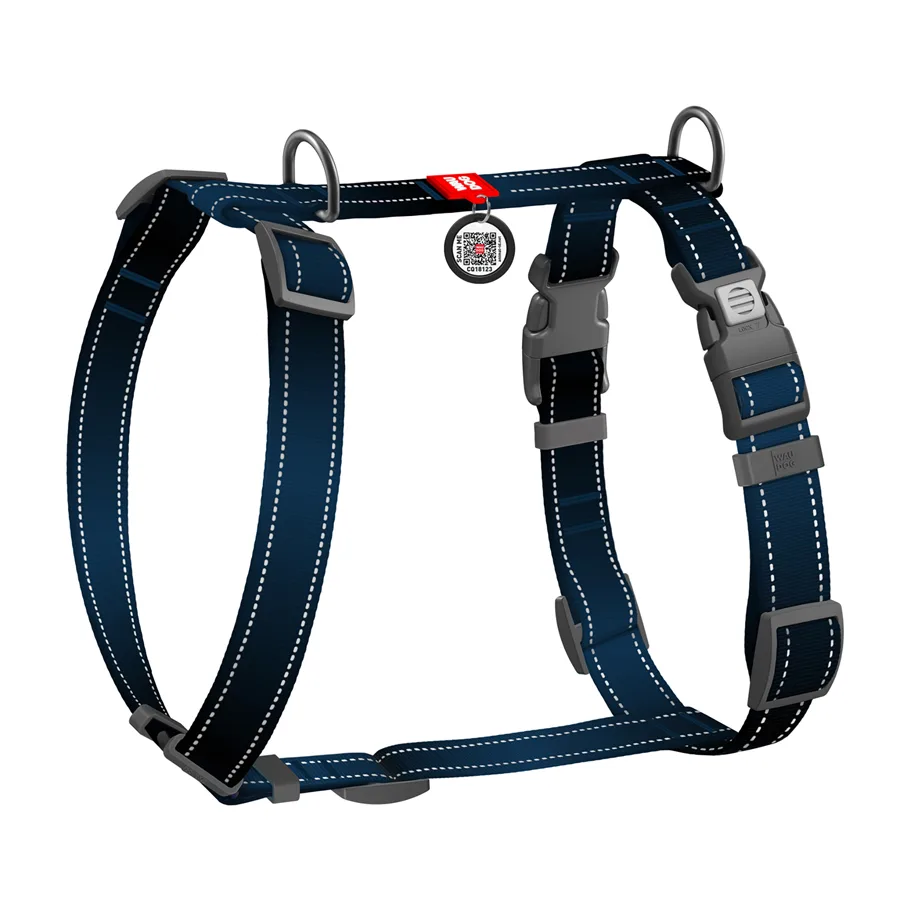 Шлея анатомічна H-подібна WAUDOG Nylon Mono 20 мм 38-60 см чорна