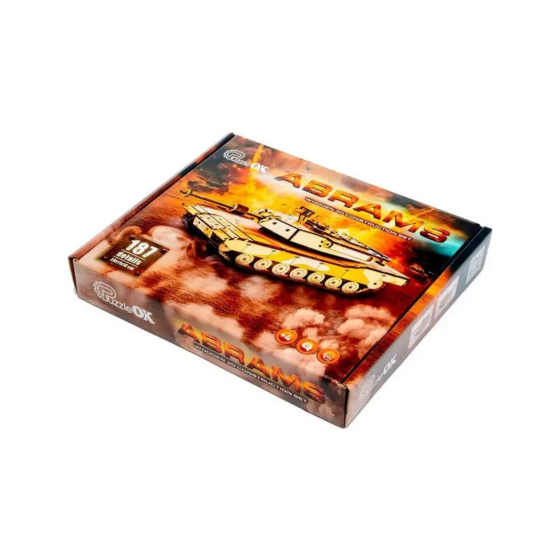 Дерев'яний 3D конструктор PuzzleOK 28х11х10 см 187 деталей кольоровий