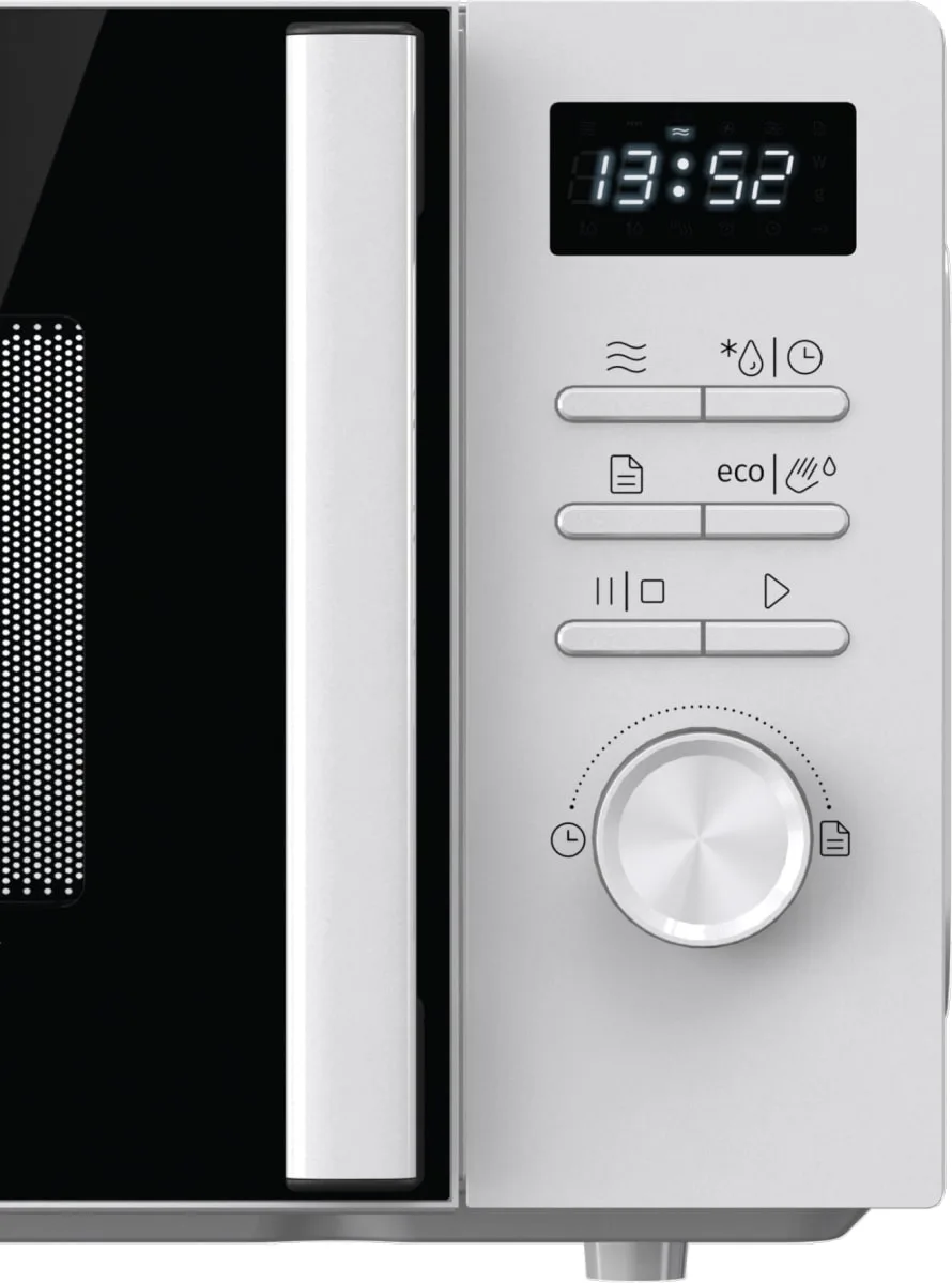 Мікрохвильова піч Gorenje, 20 л, електронне управління, 800 Вт, з дисплеєм, біла.