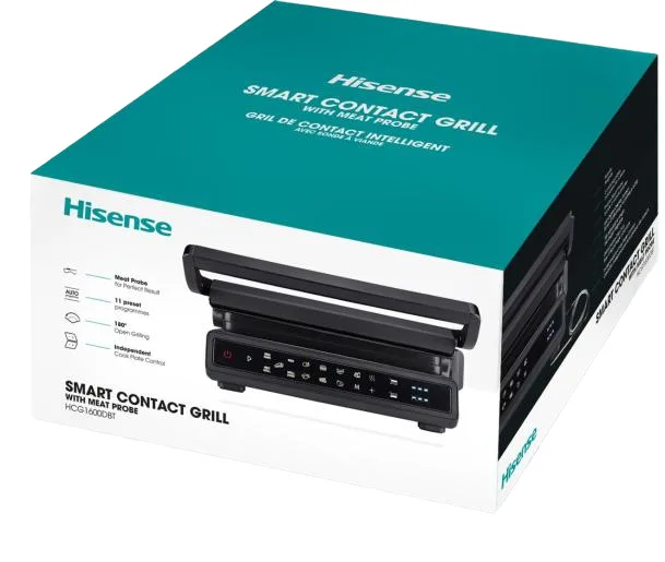 Електрогриль Hisense 1600 Вт 280х240 мм Чорний