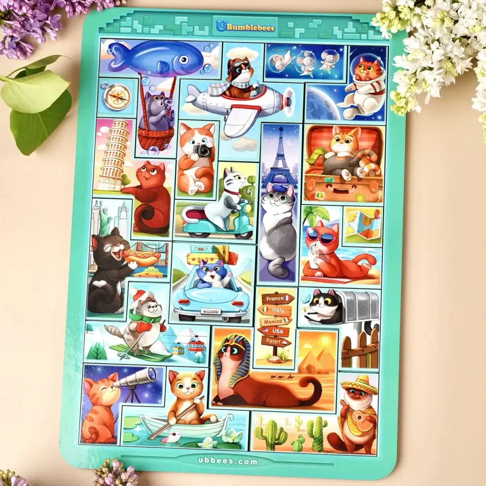 Дерев'яний сортер Ubumblebees 30х30 см Котики