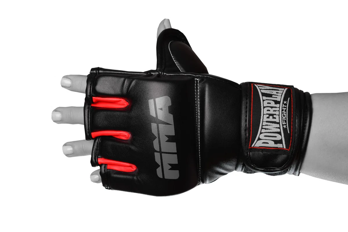 Рукавиці для MMA Active Point штучна шкіра L/XL чорні червоні