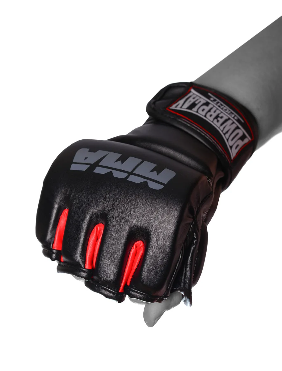 Рукавиці для MMA Active Point штучна шкіра L/XL чорні червоні