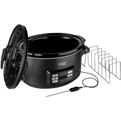 Мультиварка Russell Hobbs Sous Vide, 350Вт, 6.5л чаша, електронне управління, 2 термометри, вакуумний упаковщик, нержавіюча сталь.