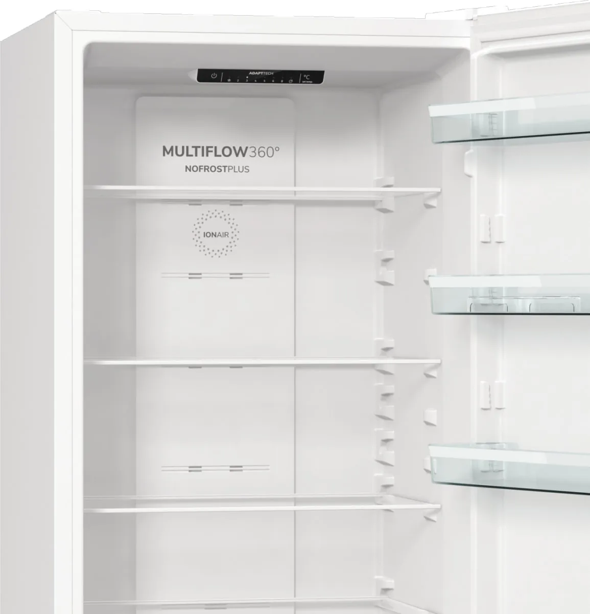 Холодильник Gorenje з нижньою морозильною камерою 2 двері NoFrost Plus для дому білий 331 л 38 дБ