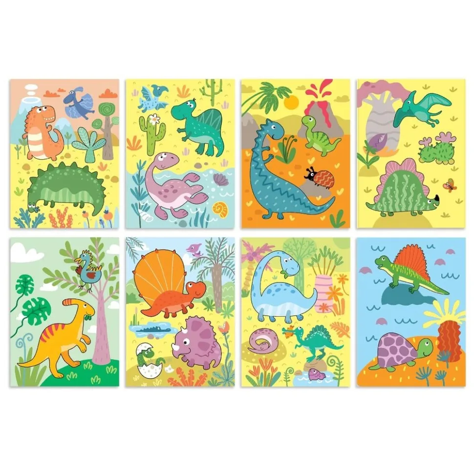 Набір водяних розмальовок DoDo Toys, папір, 8 малюнків, безпечний маркер для води