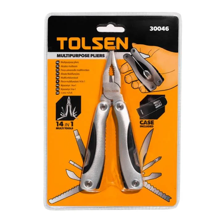 Універсальний мультитул Tolsen 102х46х23мм, 2Cr13, 14 функцій.