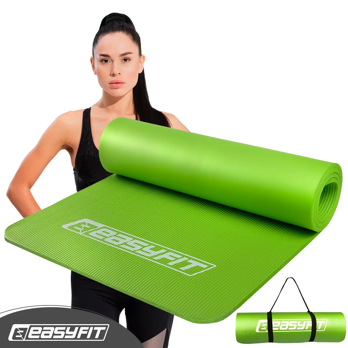 Коврик для йоги EasyFit NBR 10 мм Зелений