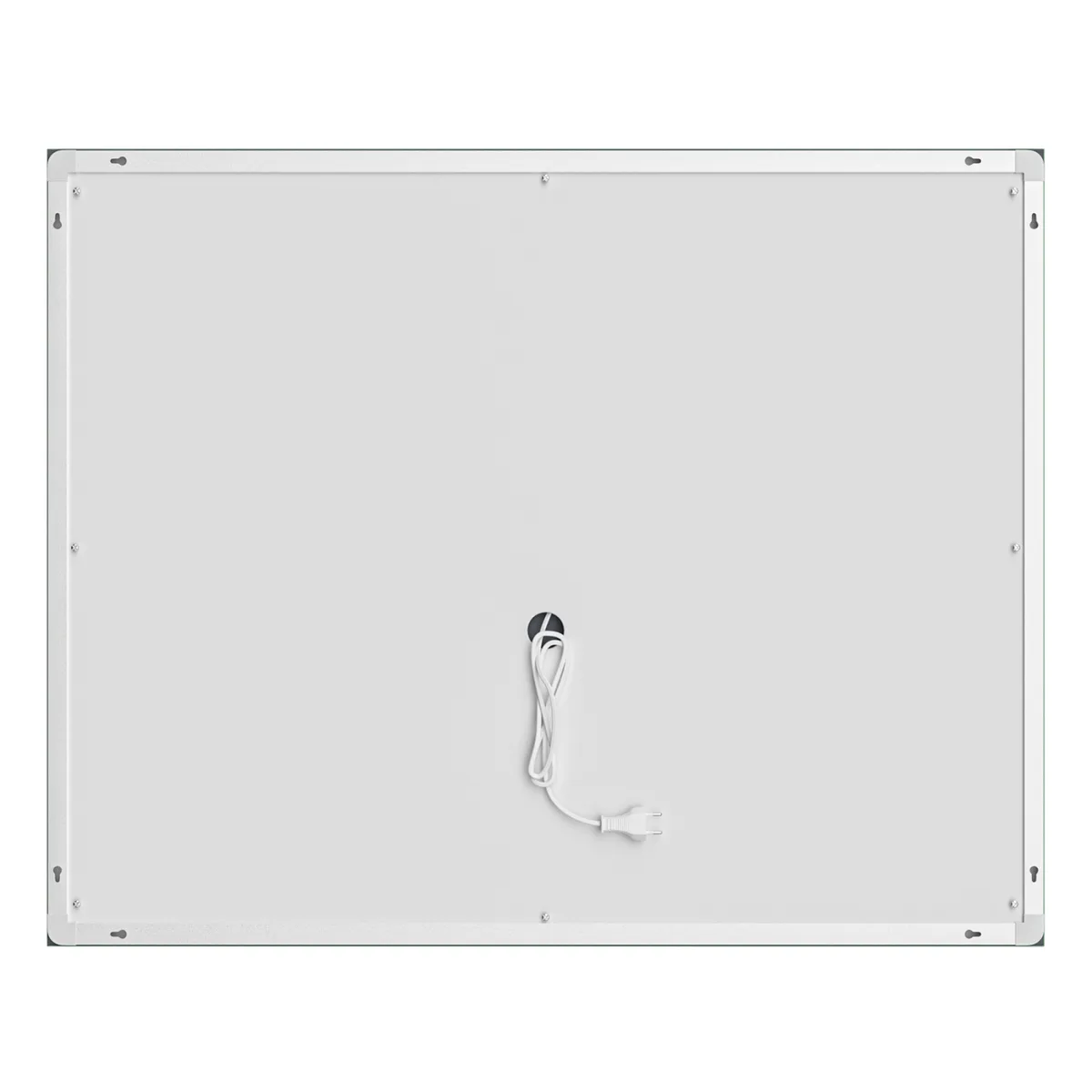 Дзеркало настінне QUADRO 100x80 см Безмідне Скло 5 мм з LED Touch Біле