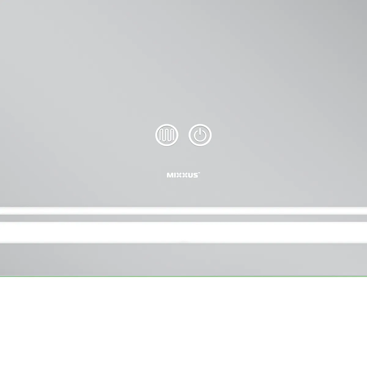 Дзеркало настінне QUADRO 100x80 см Безмідне Скло 5 мм з LED Touch Біле