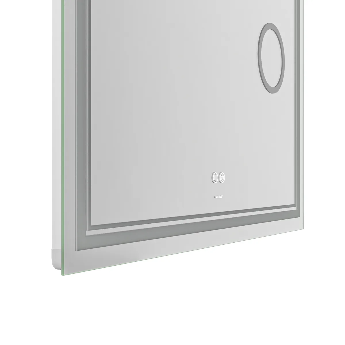 Дзеркало настінне QUADRO 100x80 см Безмідне Скло 5 мм з LED Touch Біле