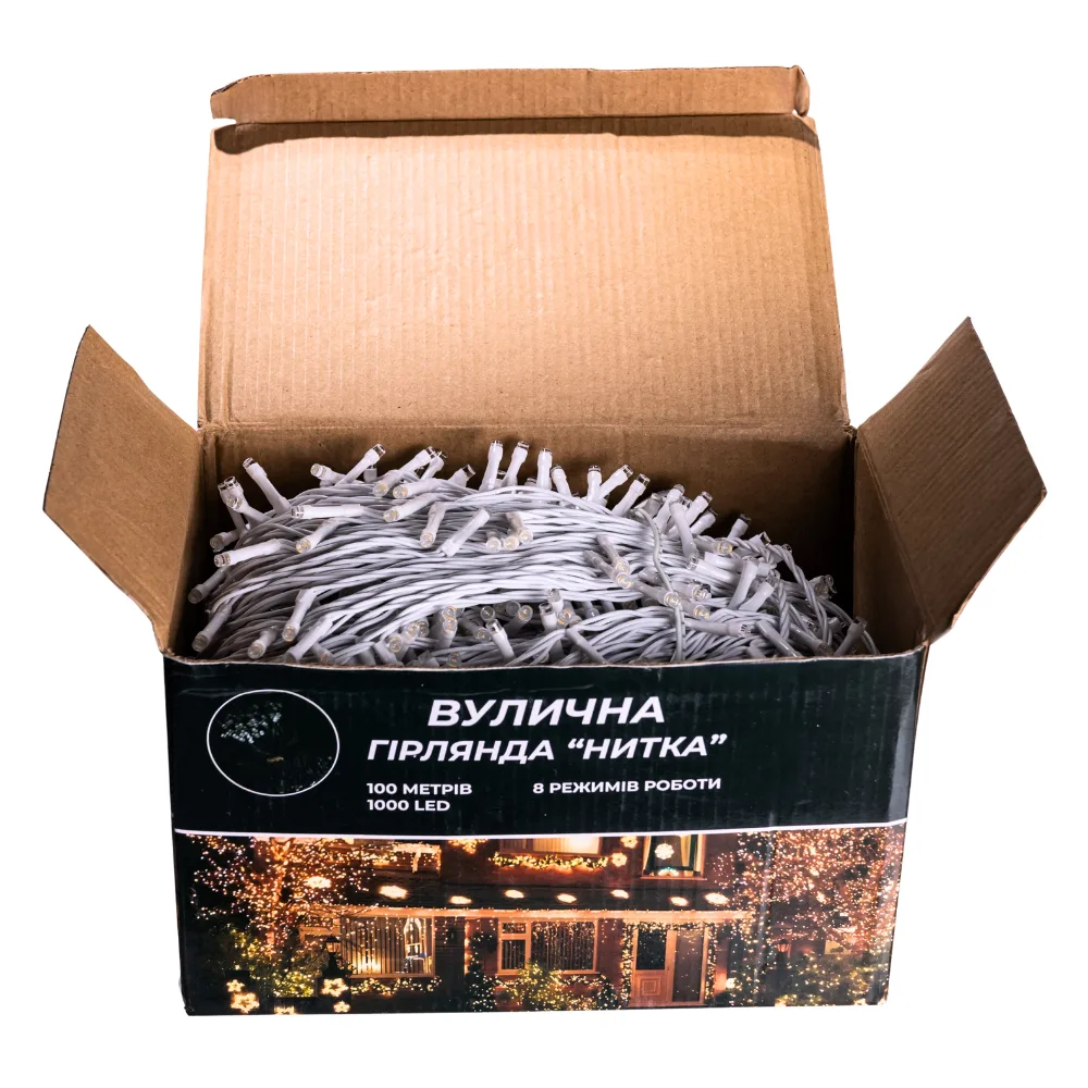 Гірлянда світлодіодна 1000 LED 100 м біла вулична