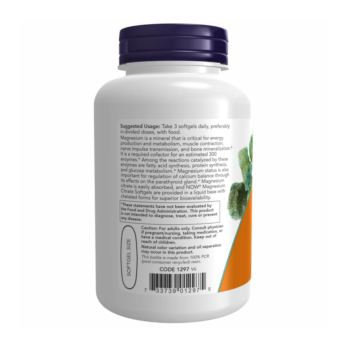 Цитрат магния Now Foods 134 мг 180 капсул без ГМО халяльный кошерный продукт