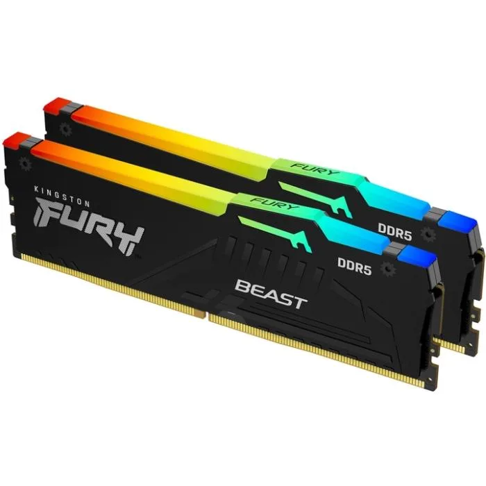 Пам'ять ПК Kingston DDR5 128GB KIT (64GBx2) 5600 FURY Beast RGB