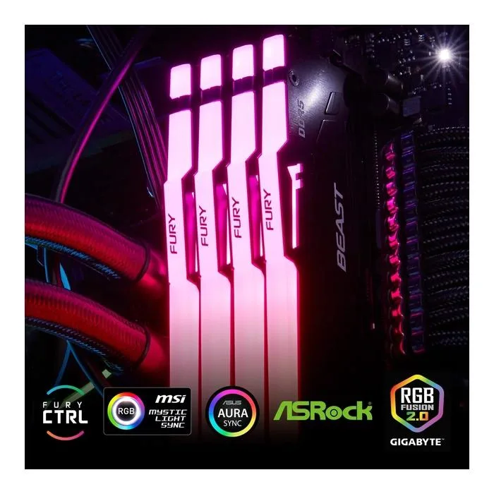 Пам'ять ПК Kingston DDR5 128GB KIT (64GBx2) 5600 FURY Beast RGB