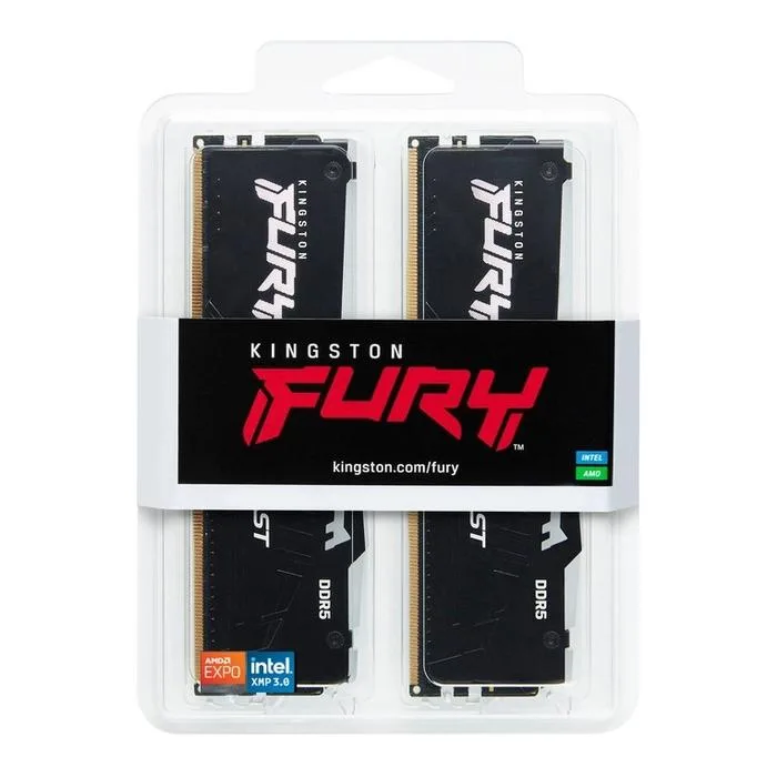 Пам'ять ПК Kingston DDR5 128GB KIT (64GBx2) 5600 FURY Beast RGB